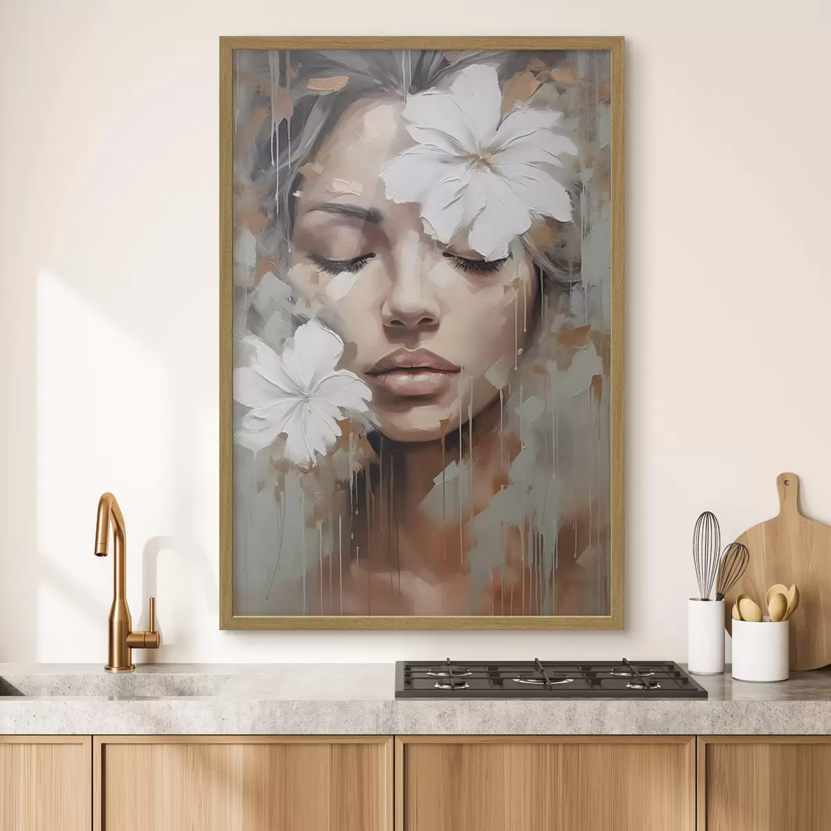 Poster Flores blancas sobre los ojos f44684
