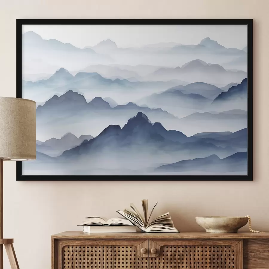 murales de pared Montañas en azul f44685