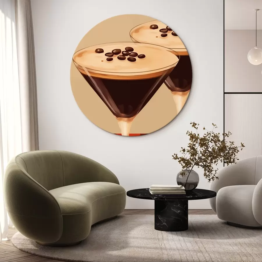 murales de pared Dos cócteles con granos de café en vasos de cristal r44679