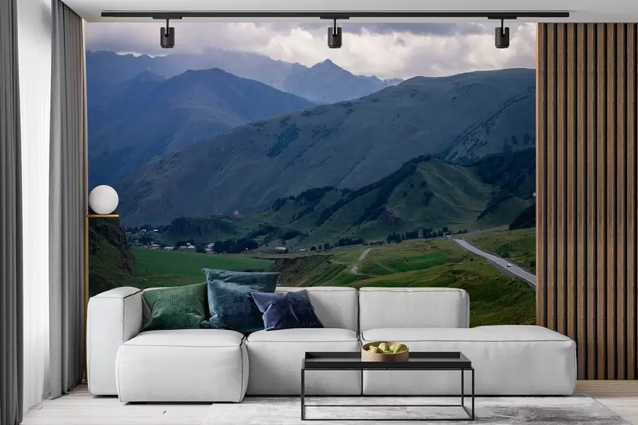 murales de pared Georgia paisajes, montañas, viaje por carretera, realismo w04097