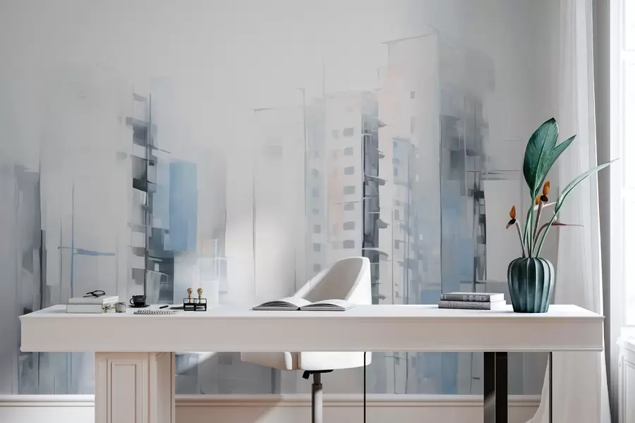 murales de pared Pintura abstracta de imitación de paisaje urbano w04100