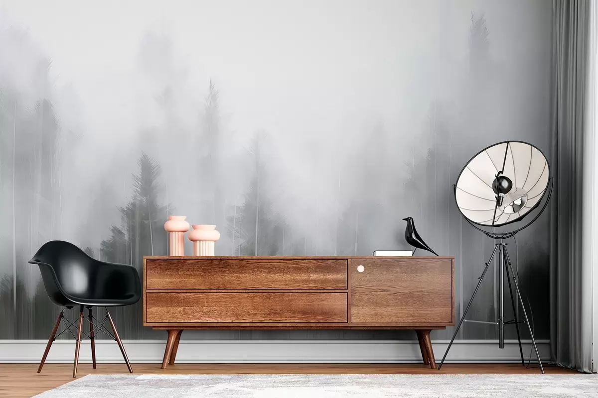 murales de pared Pintura imitación bosque de coníferas w04104