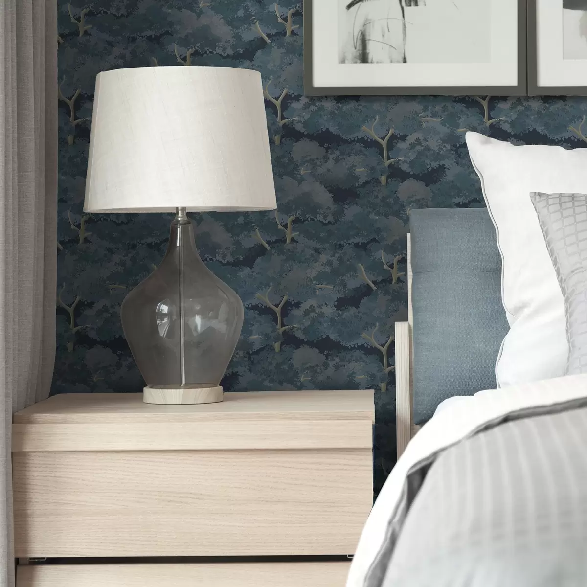 Papel pintado Estampado de árboles beige y arena en estilo pastel a00170v1