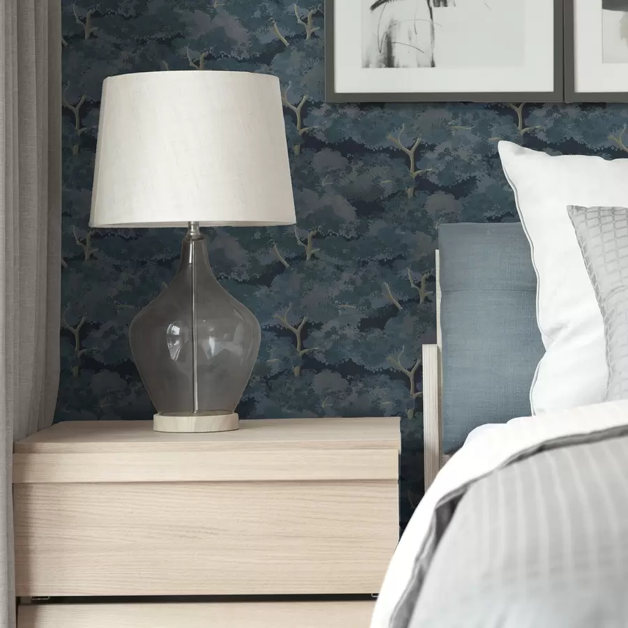 murales de pared Estampado de árboles beige y arena en estilo pastel a00170v1