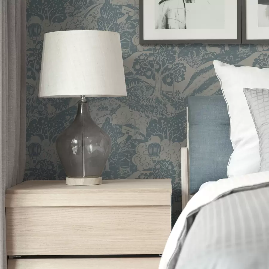 murales de pared Bosque de hadas con animales al estilo de la ilustración infantil a00172