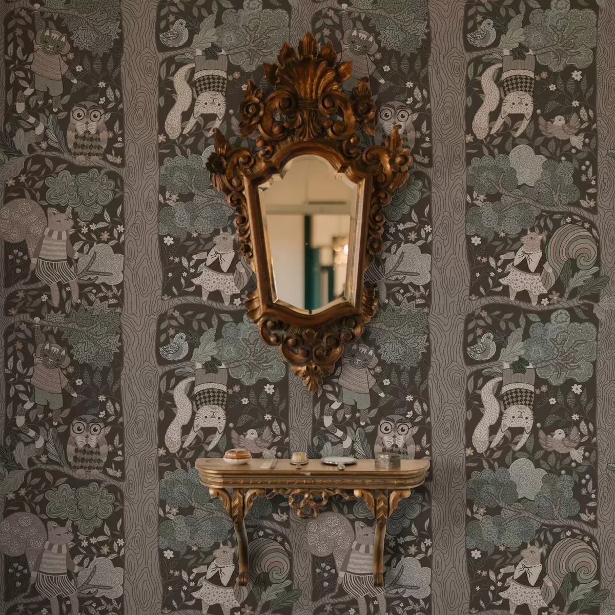 Papel pintado Dibujo gráfico a mano de la naturaleza en estilo étnico a00173