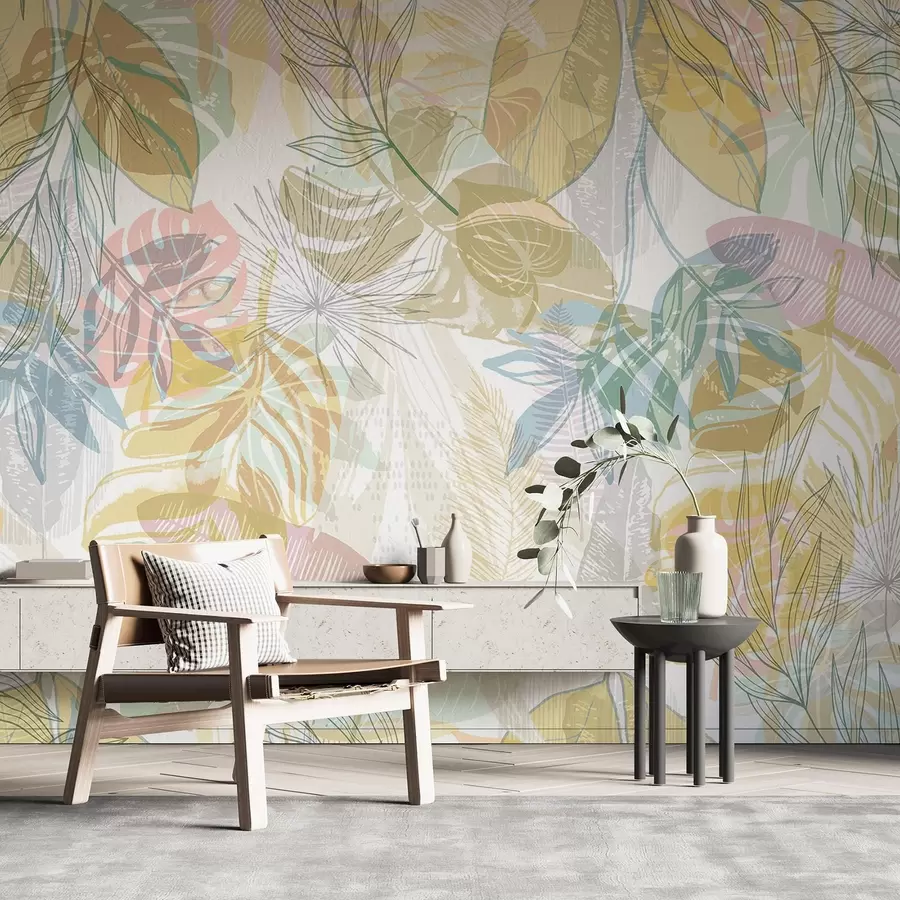 murales de pared Hojas de palma w04107v2