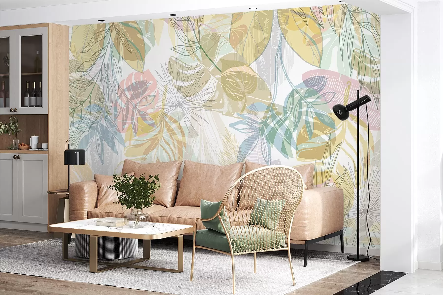 murales de pared Hojas de palma w04107v2