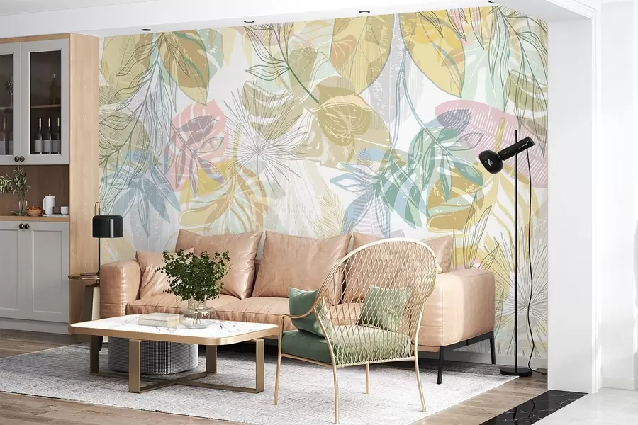 murales de pared Hojas de palma w04107v2