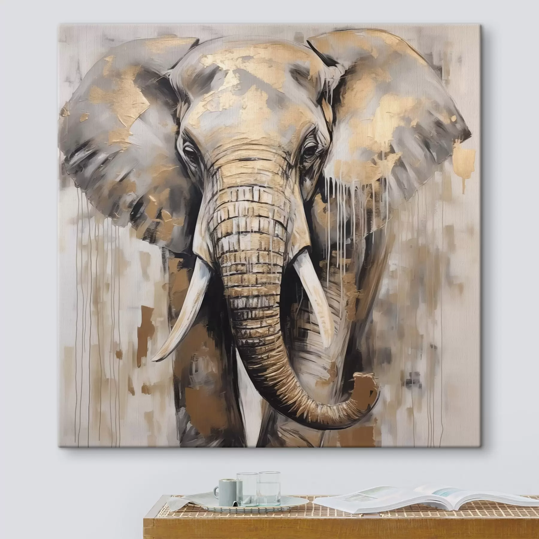 murales de pared Pintura imitación elefante s44700