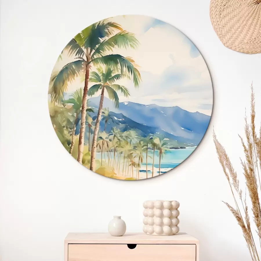 murales de pared Palmeras junto al mar r44701