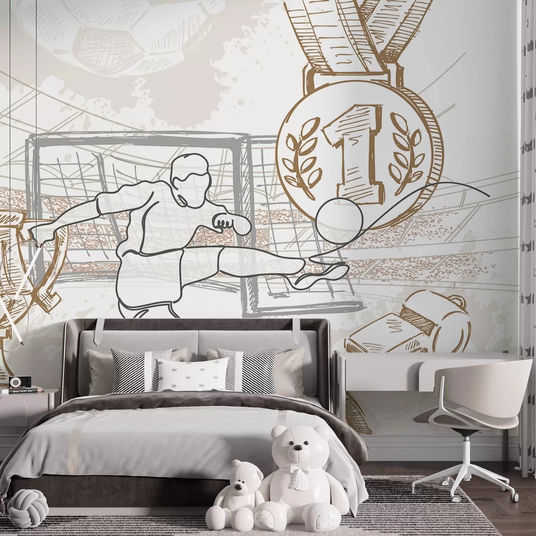 murales de pared Atributos futbolísticos w04108v1