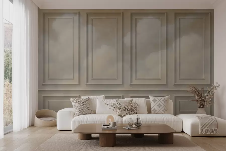 murales de pared Imitación de molduras con nubes aéreas w04110v1