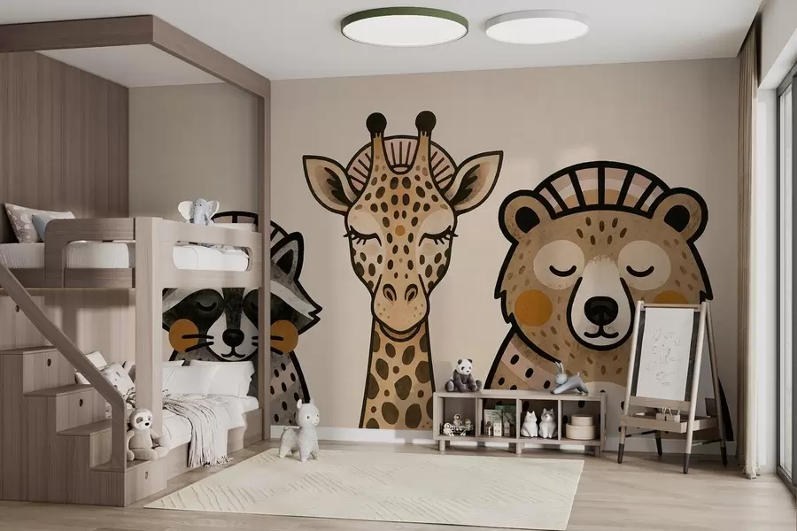 murales de pared Animales dibujados a la acuarela w04111