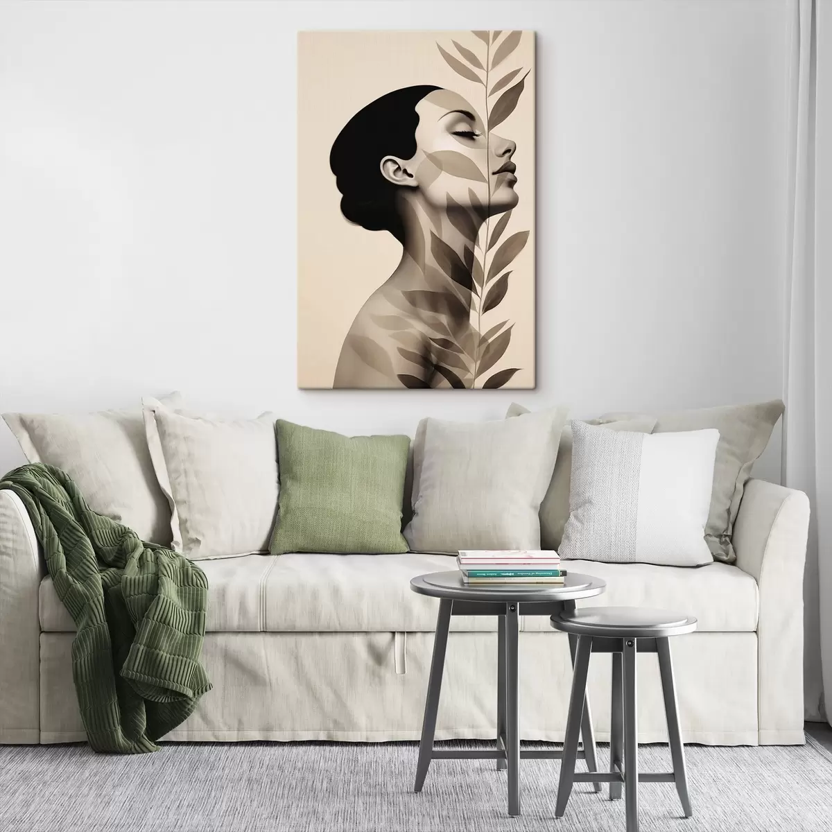 murales de pared Perfil femenino con motivos florales s44725