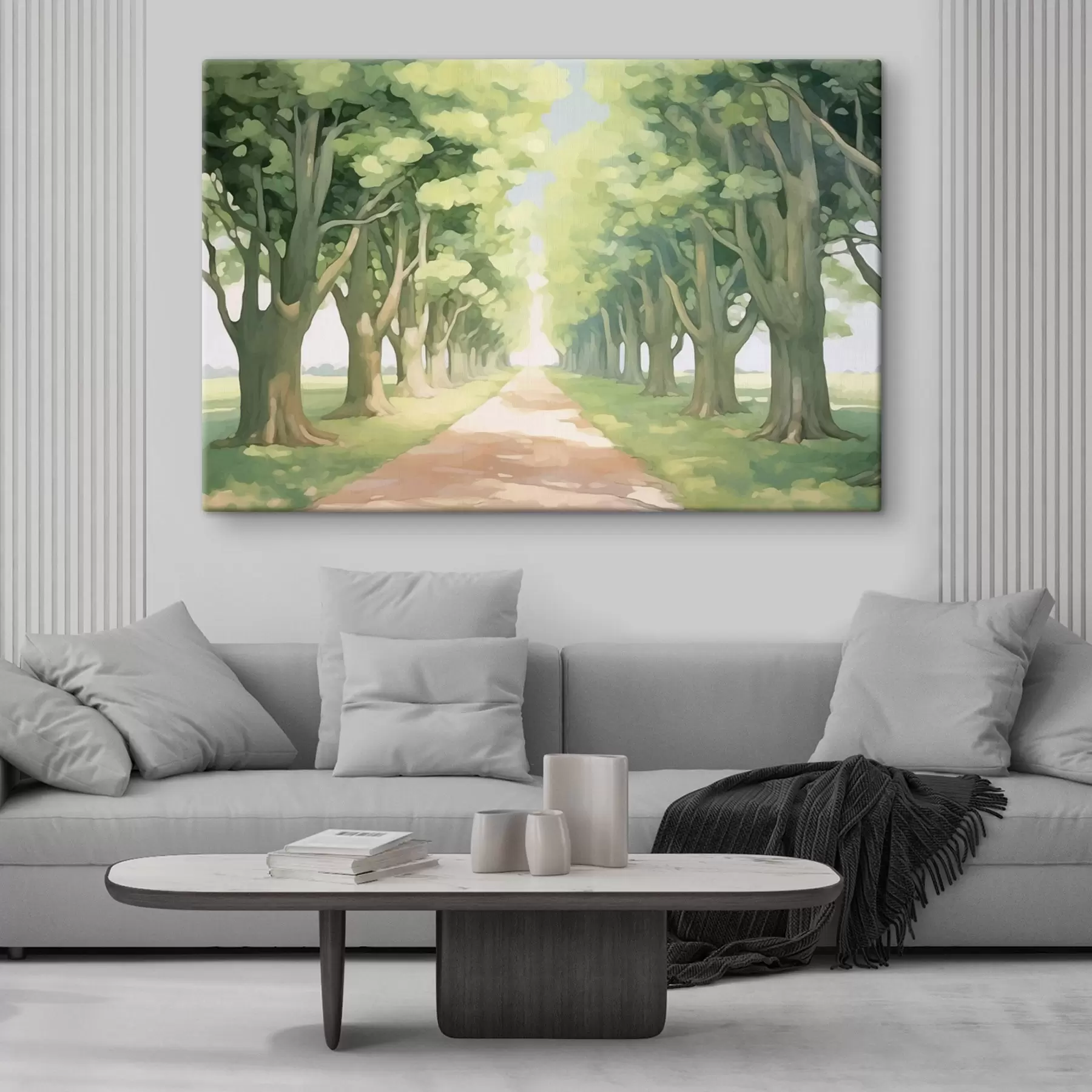 murales de pared Callejón de árboles a lo largo del camino s44727