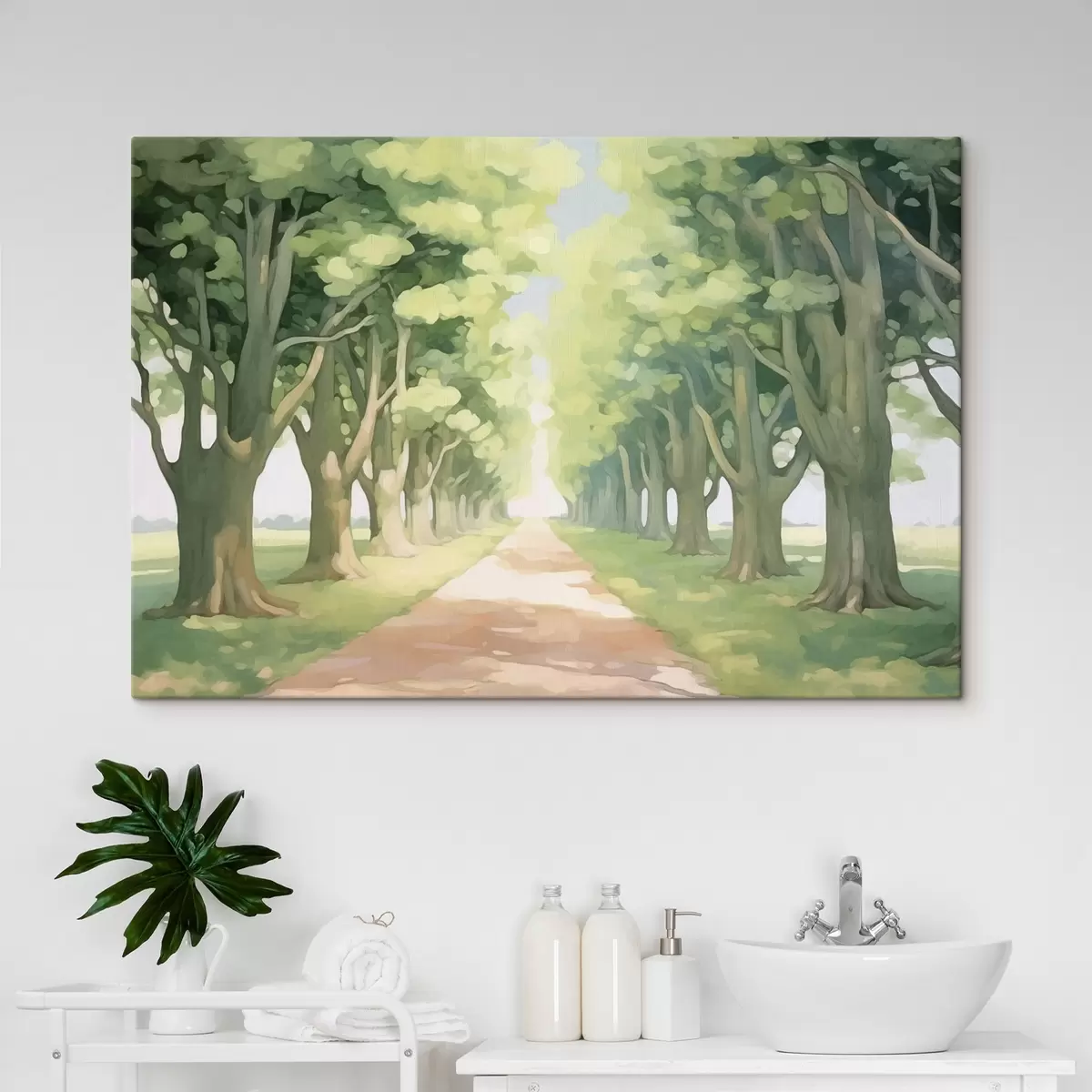 murales de pared Callejón de árboles a lo largo del camino s44727