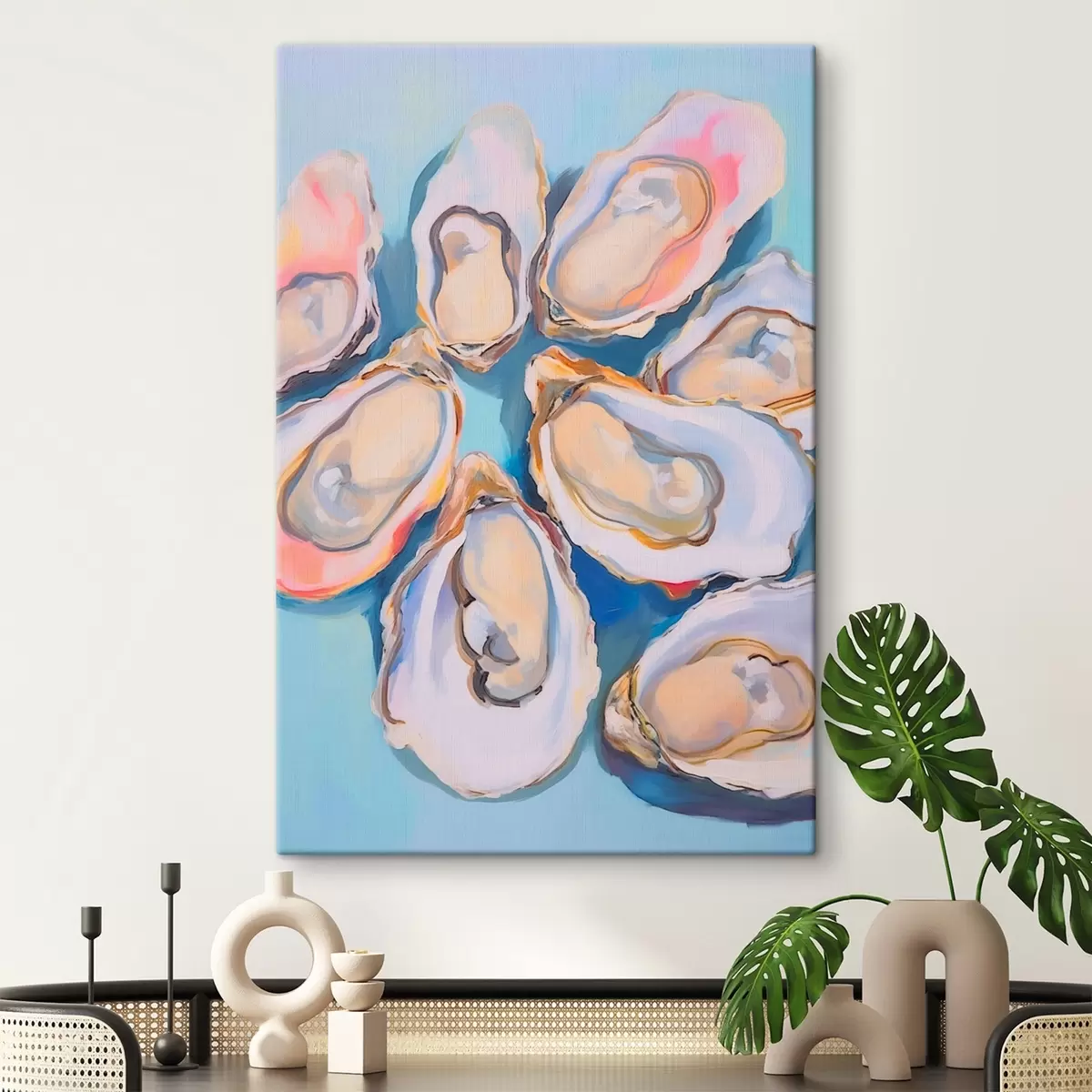 murales de pared Conchas de ostras en la playa s44734