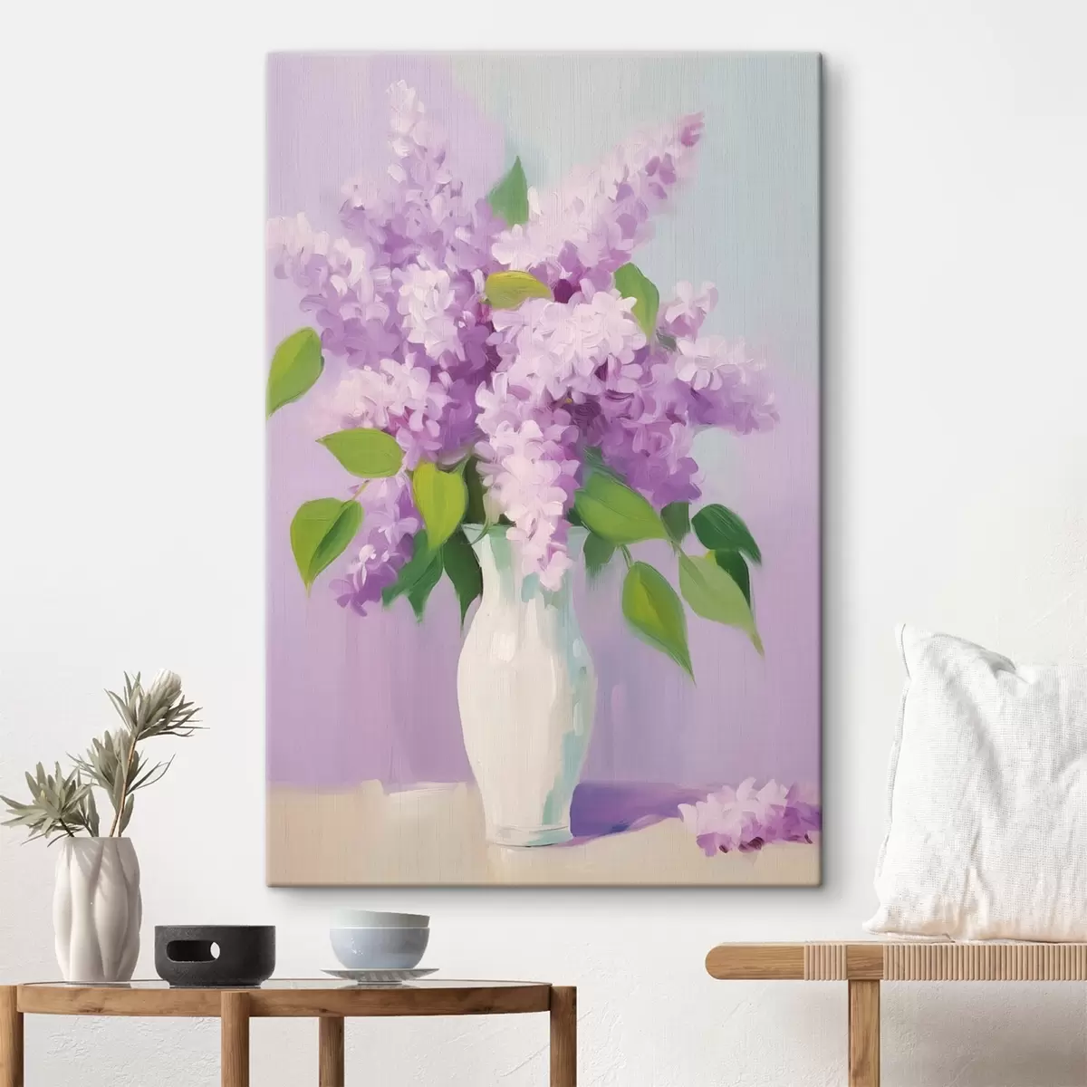 murales de pared Lilas en un jarrón blanco s44735