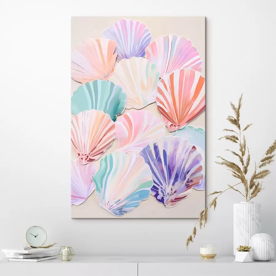 murales de pared Conchas de mar multicolores s44736