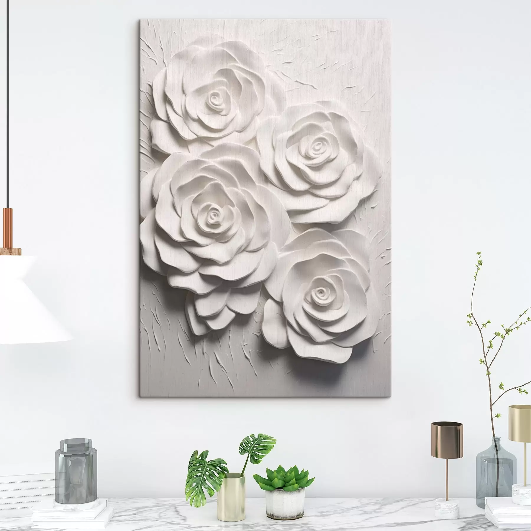 murales de pared Rosas blancas s44738