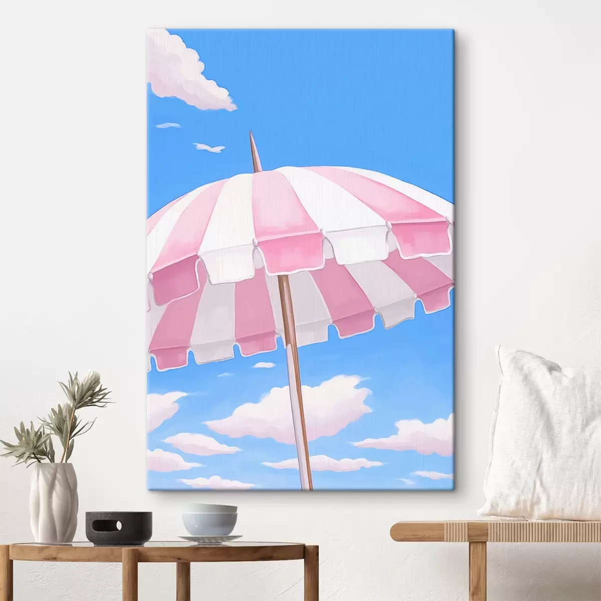 murales de pared Sombrilla de playa rosa s44740