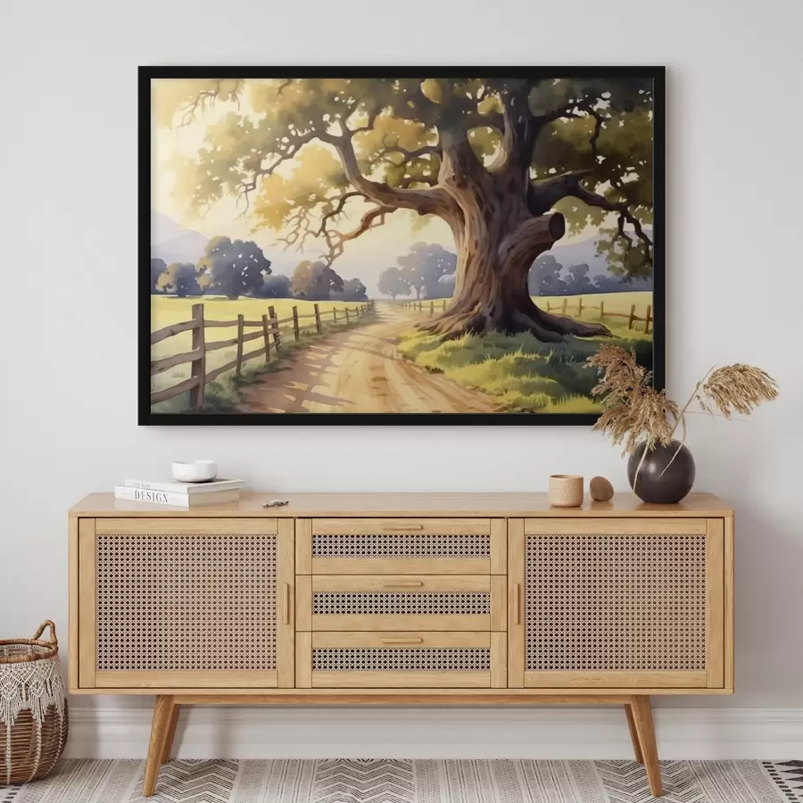 murales de pared un callejón en un camino rural f44733