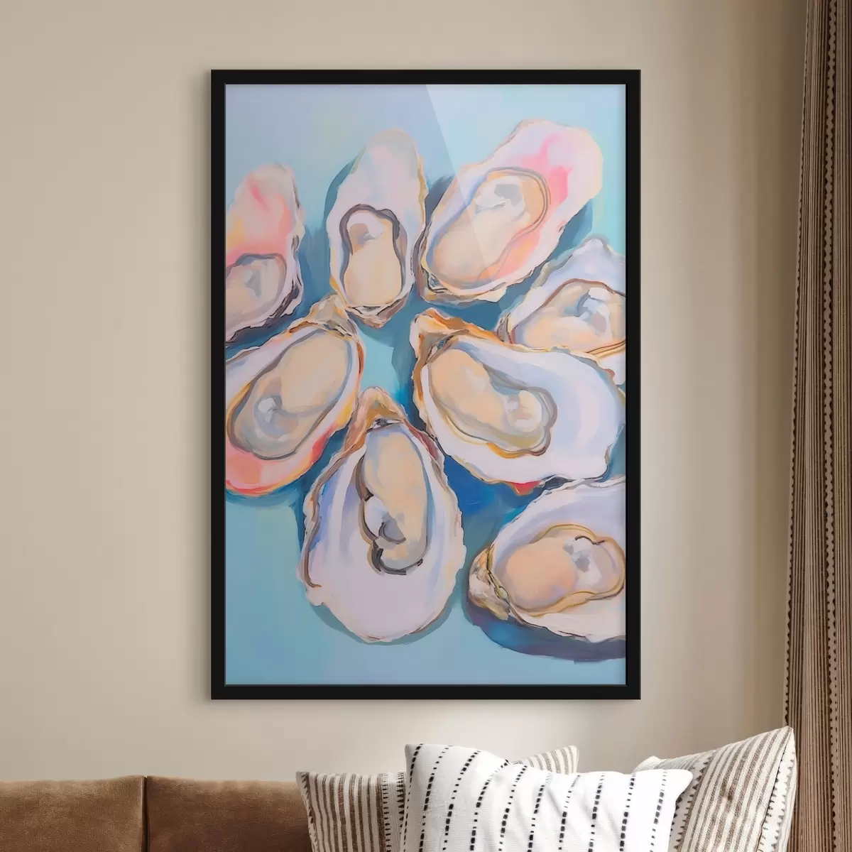 Poster Conchas de ostras en la playa f44734