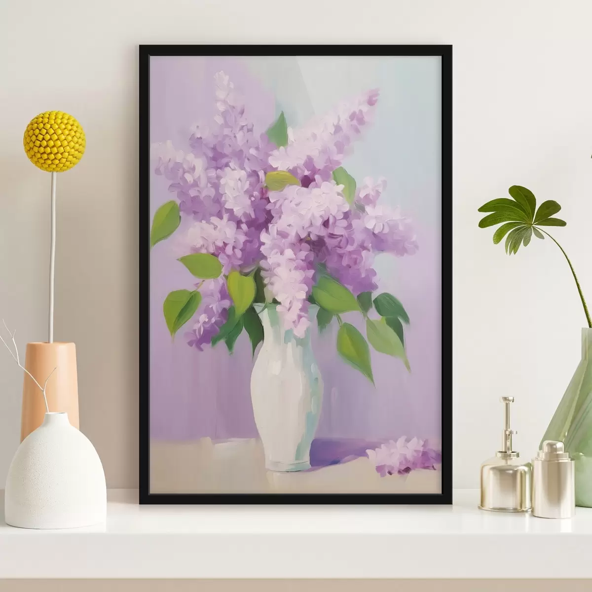 Poster Lilas en un jarrón blanco f44735