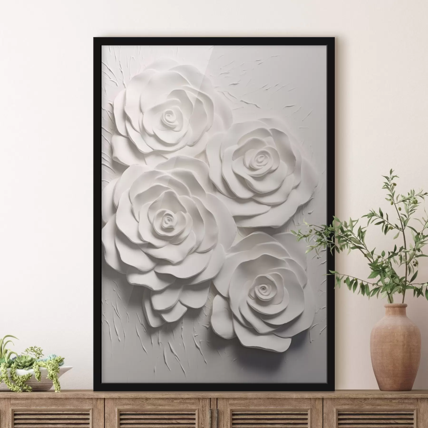 murales de pared Rosas blancas f44738