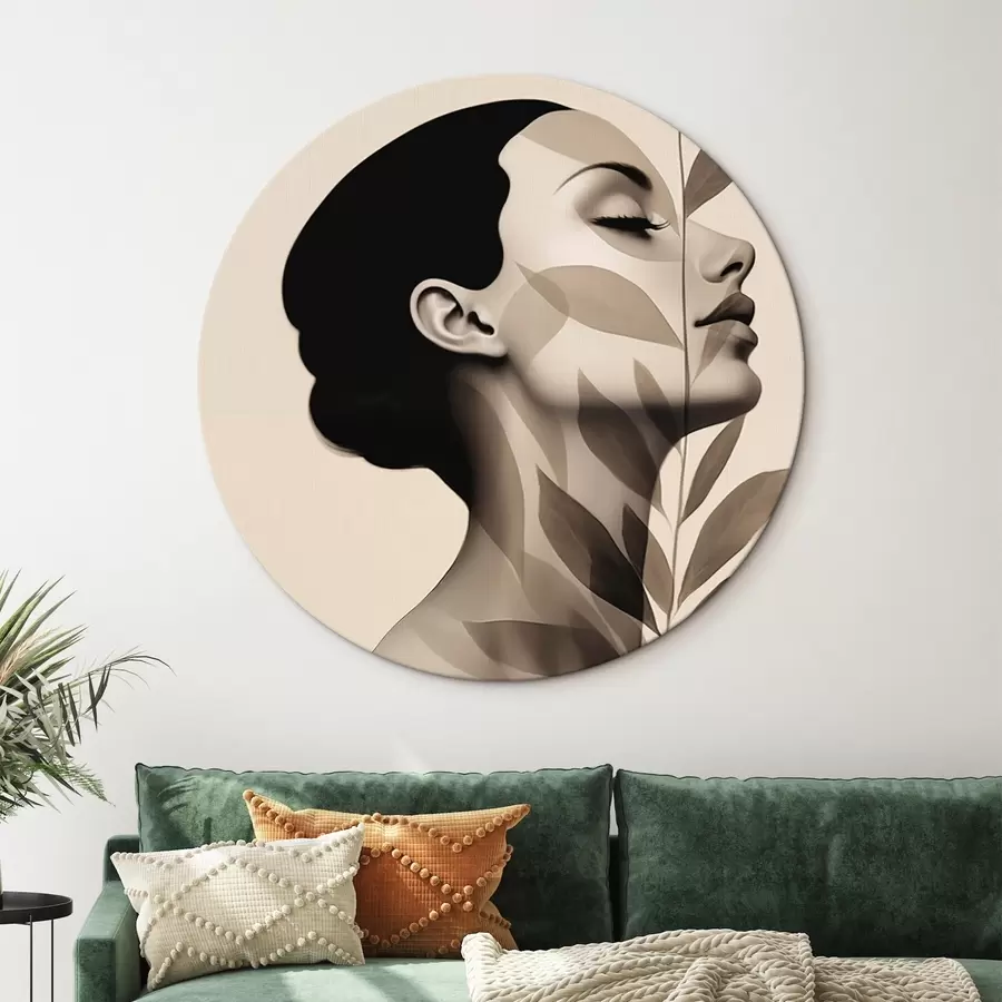 murales de pared Perfil femenino con motivos florales r44725