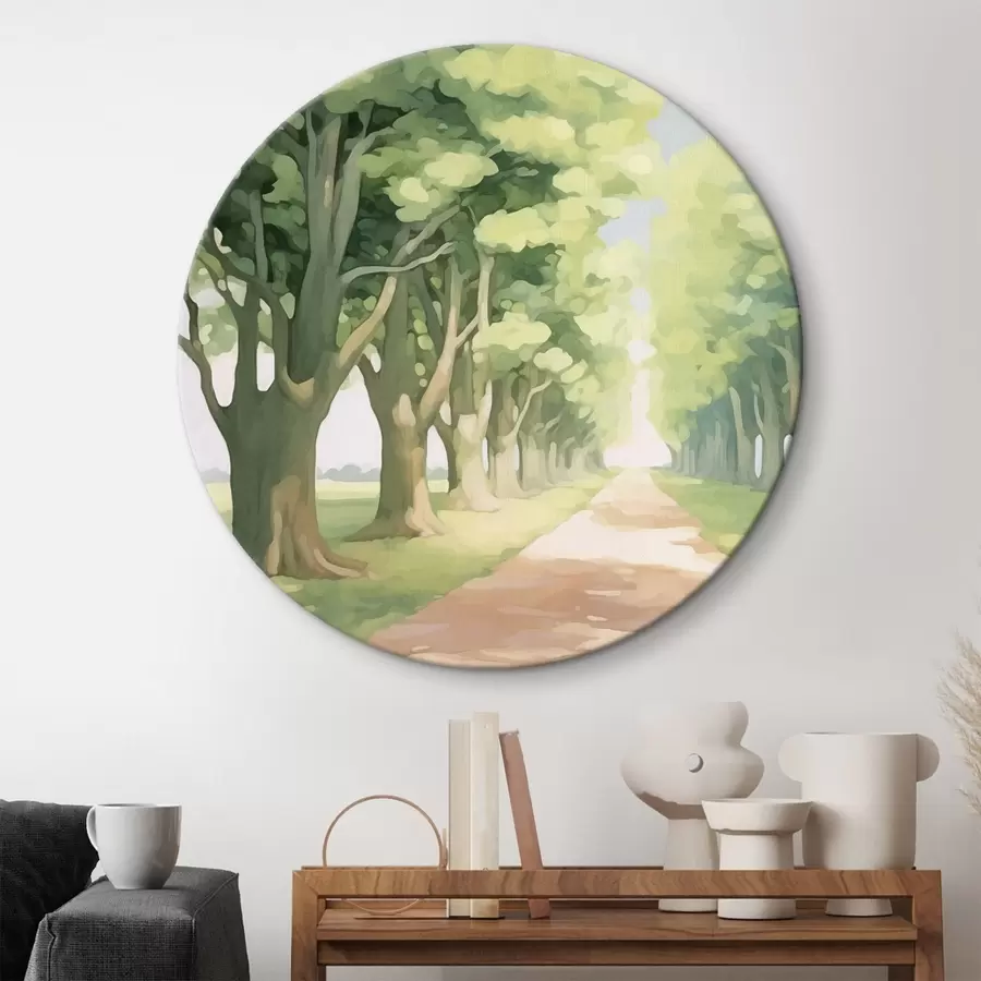 murales de pared Callejón de árboles a lo largo del camino r44727