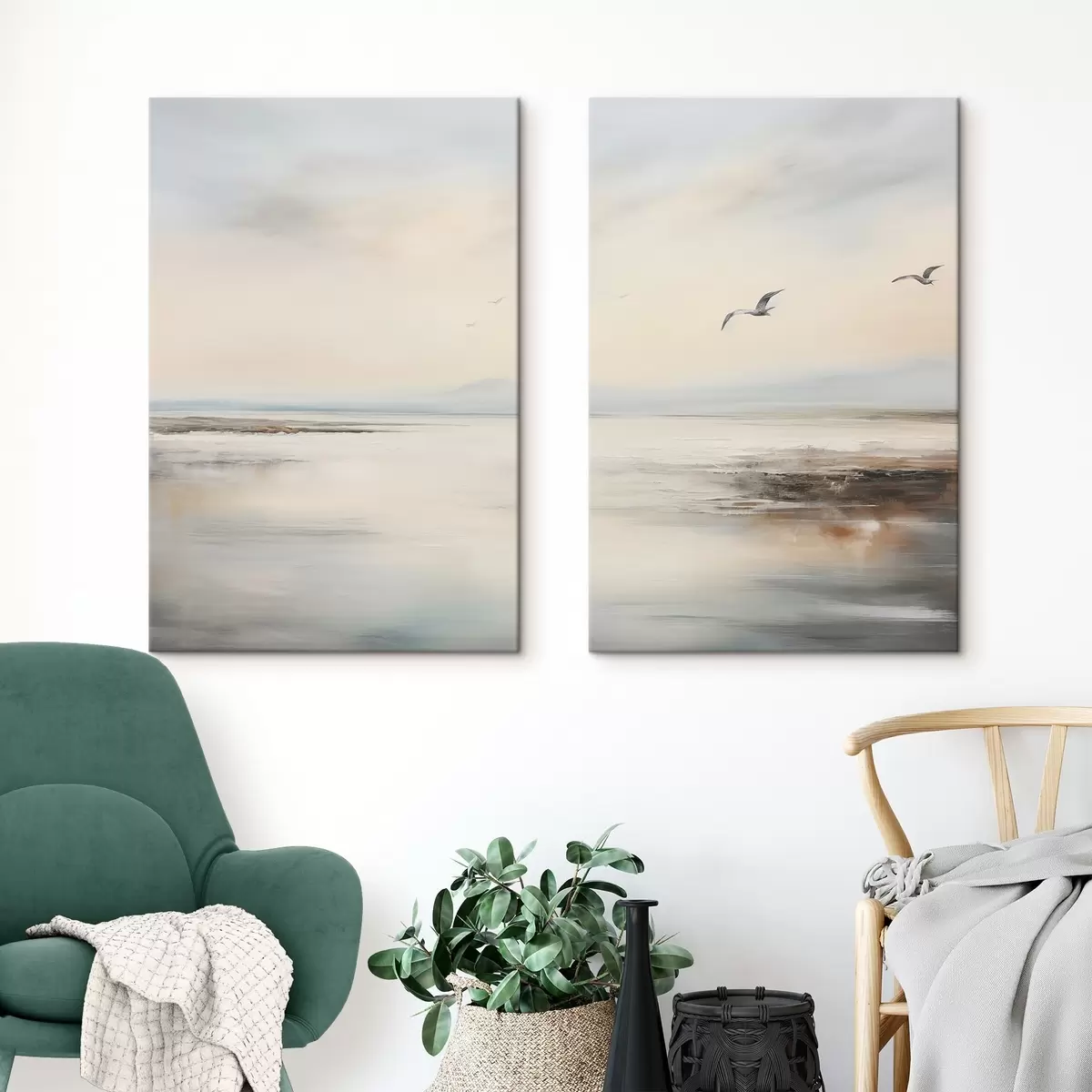 murales de pared Gaviotas en la playa m00463