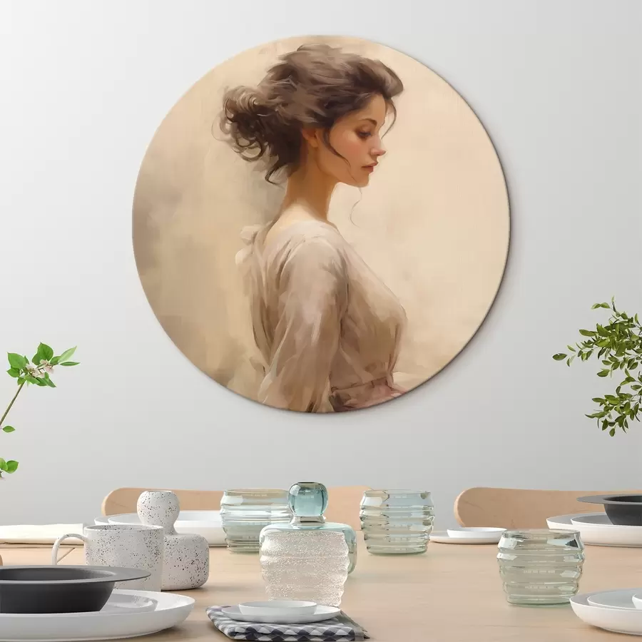 murales de pared Gentil figura femenina sobre fondo claro r44752