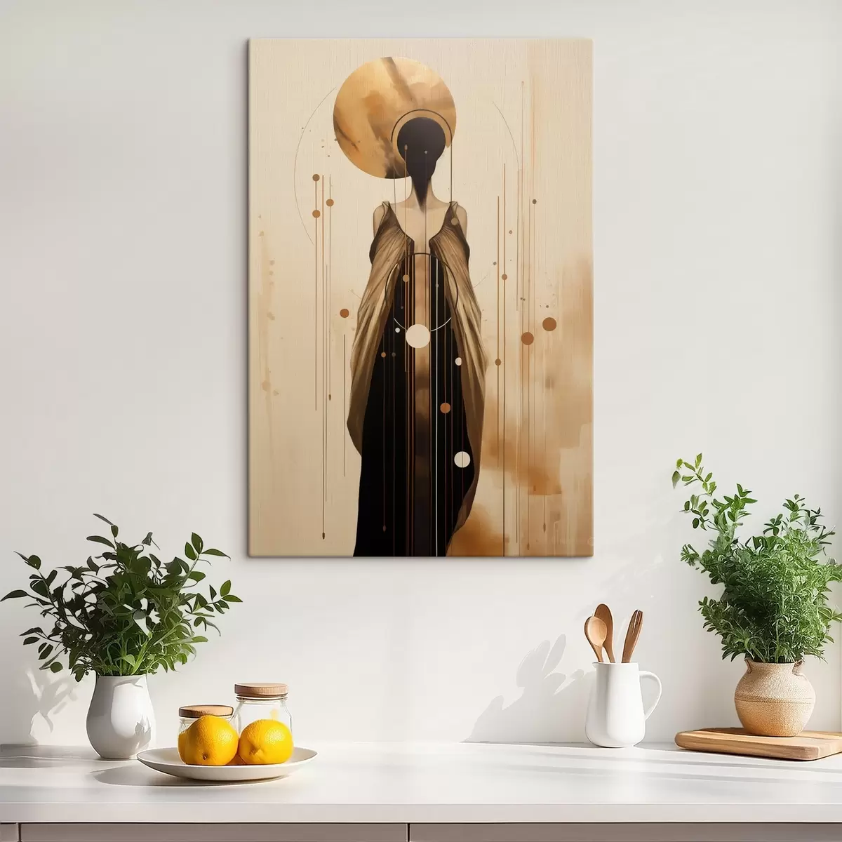 murales de pared Mujer abstracta con adorno s44748