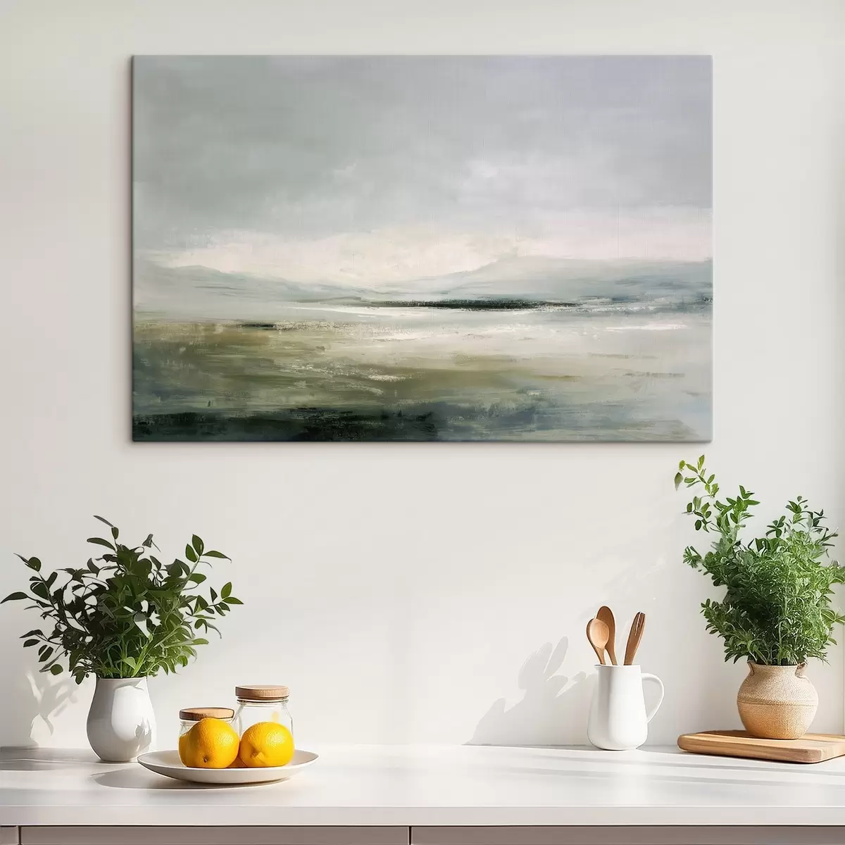 murales de pared Paisaje minimalista con niebla s44756