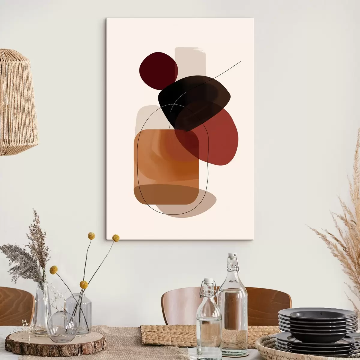 murales de pared Composición en paleta vino y marrón s44758