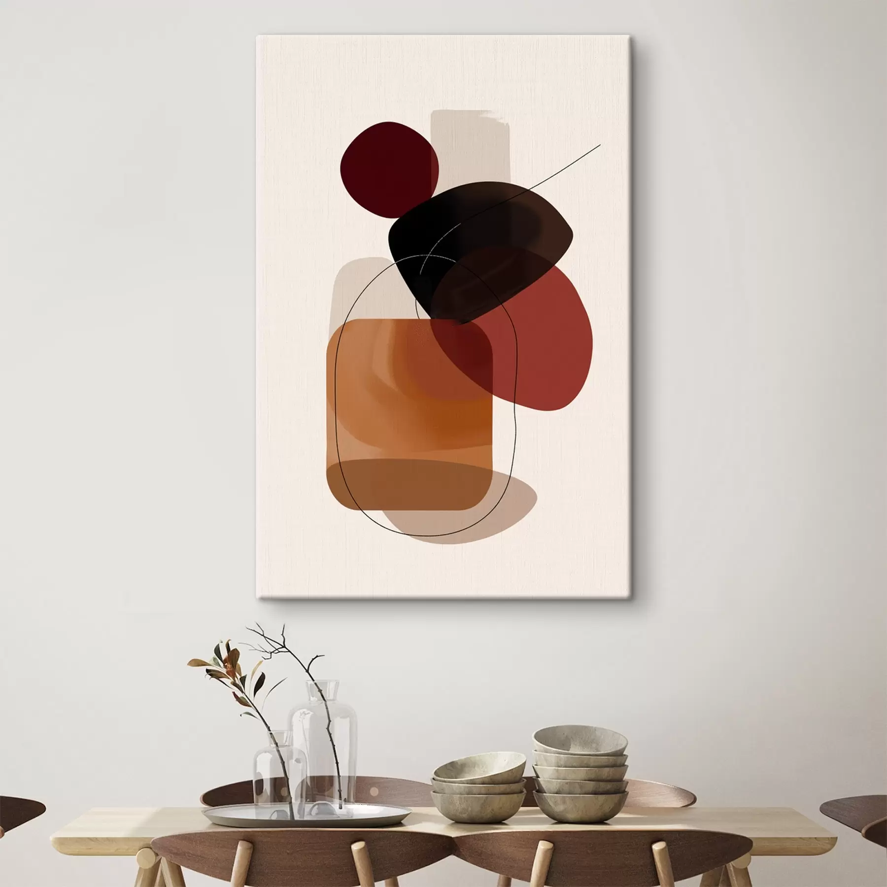 murales de pared Composición en paleta vino y marrón s44758