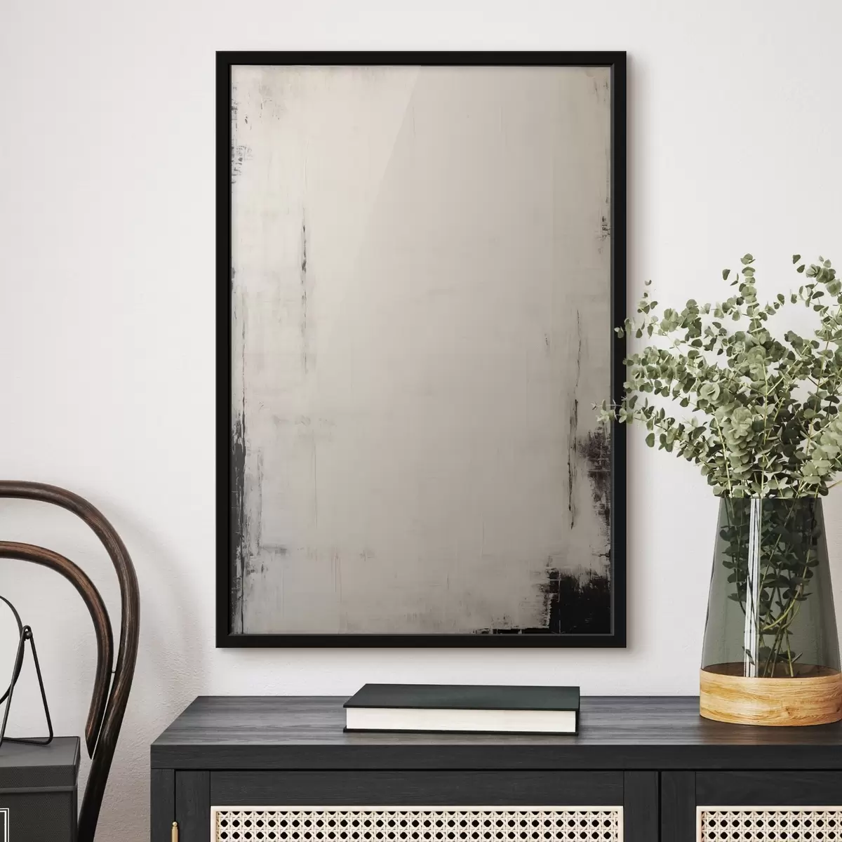 Poster Fondo claro con trazos oscuros f44741