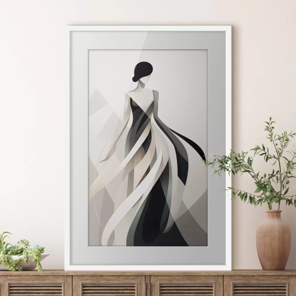 Poster Figura abstracta con vestido largo f44750