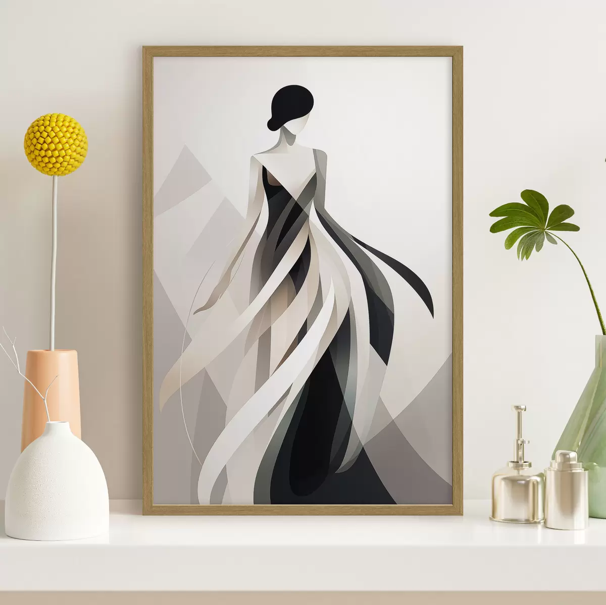 Poster Figura abstracta con vestido largo f44750