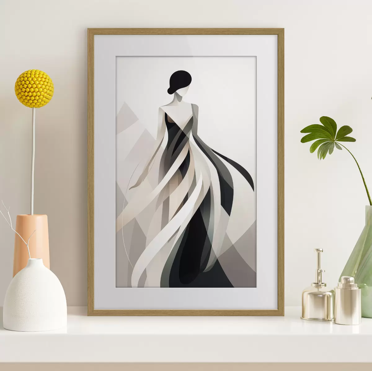 Poster Figura abstracta con vestido largo f44750