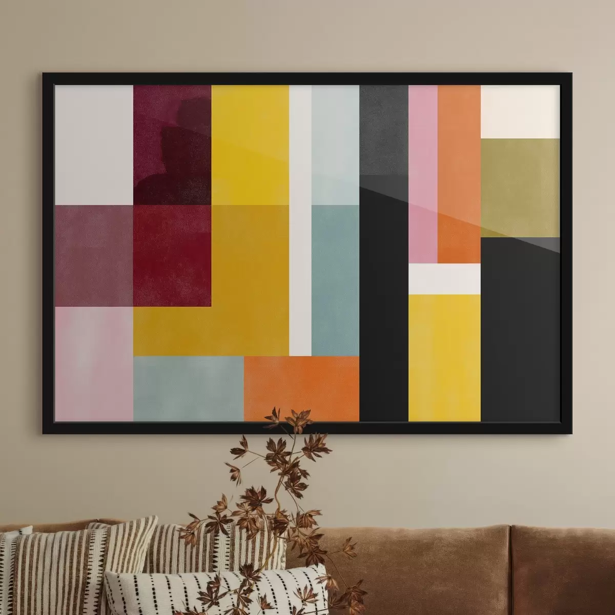 Poster Bloques de color en estilo moderno f44755