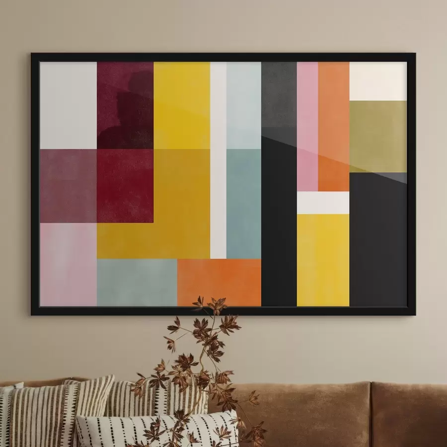 murales de pared Bloques de color en estilo moderno f44755