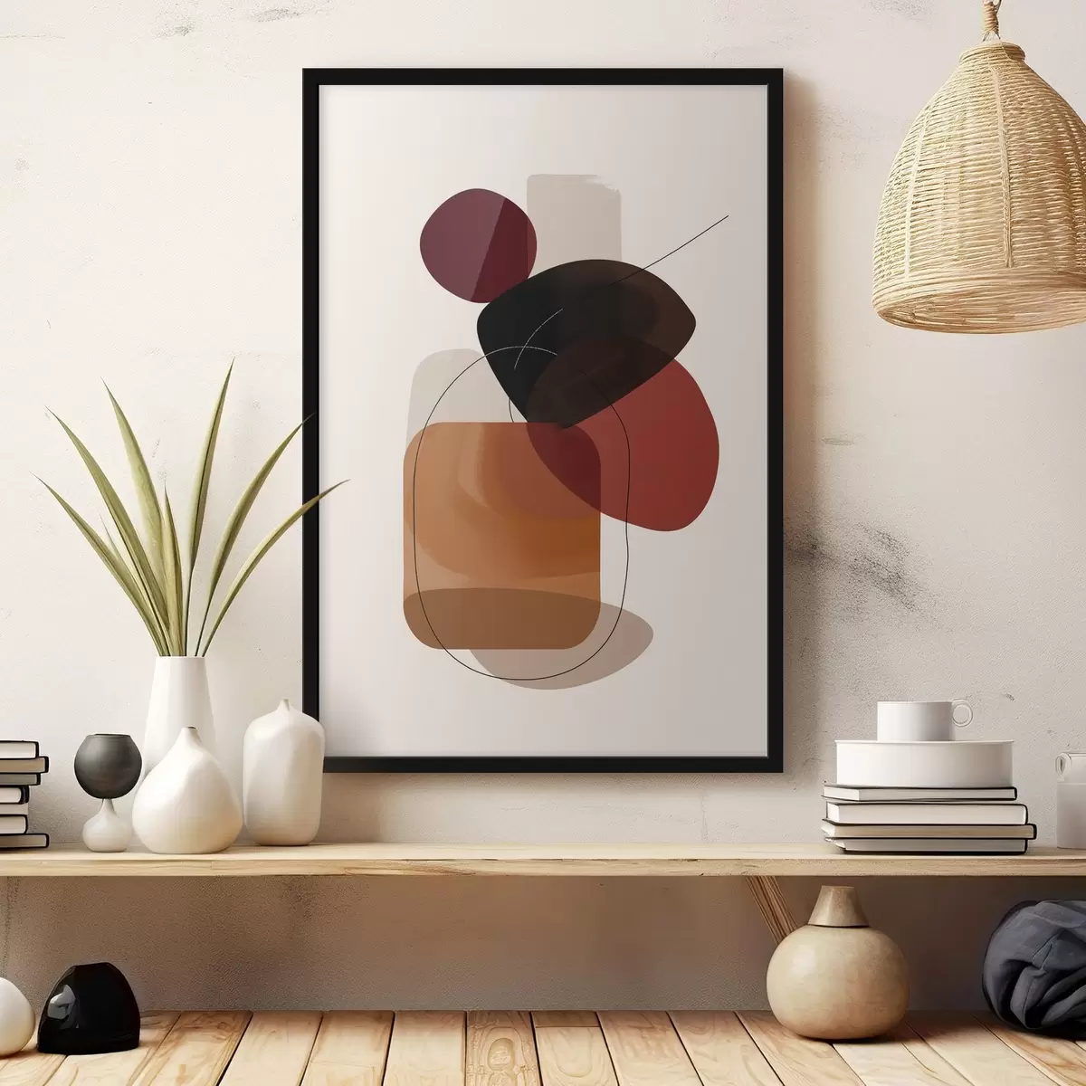 Poster Composición en paleta vino y marrón f44758