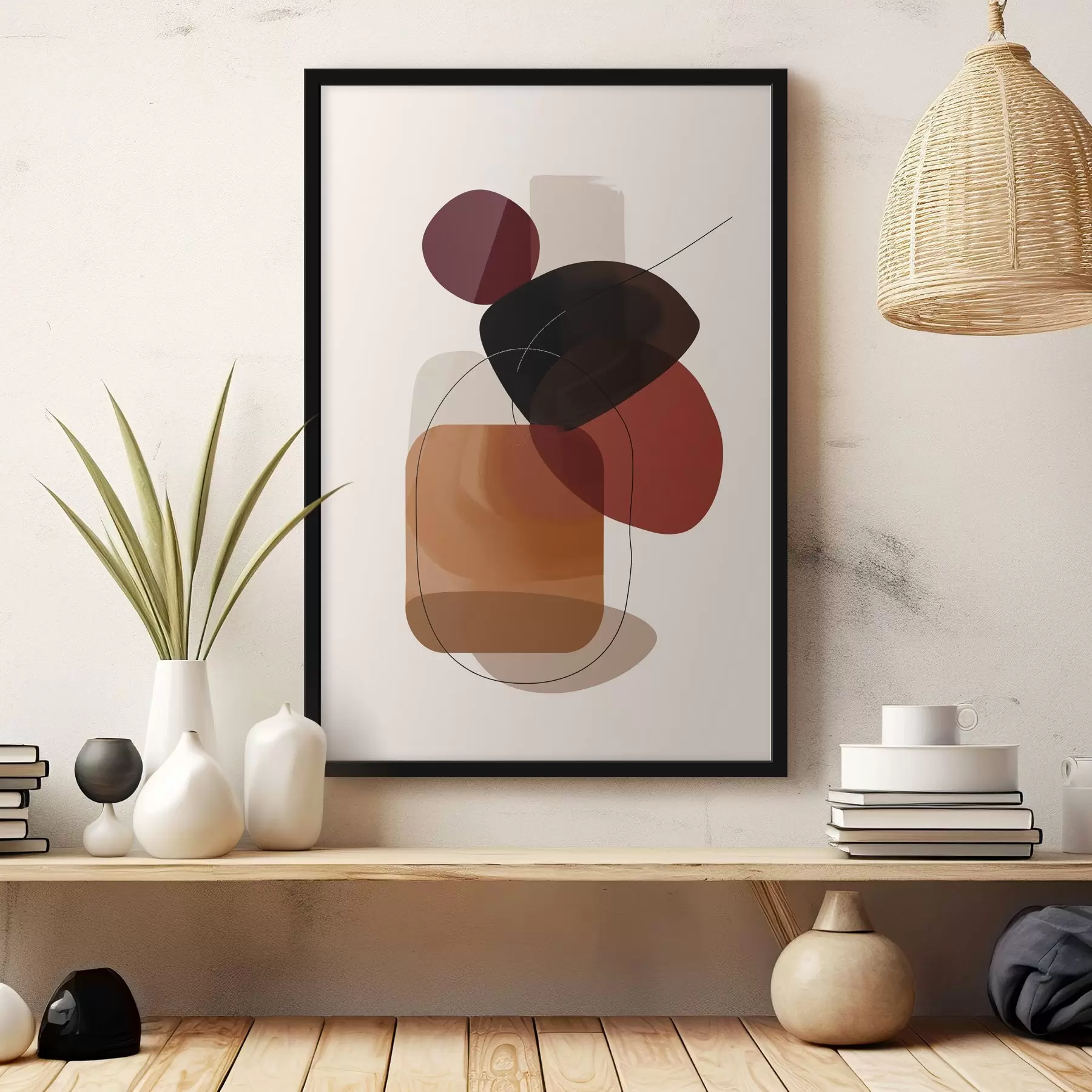 murales de pared Composición en paleta vino y marrón f44758