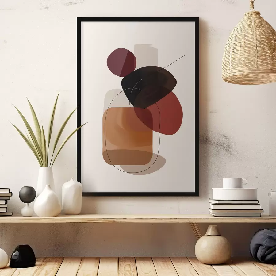 murales de pared Composición en paleta vino y marrón f44758