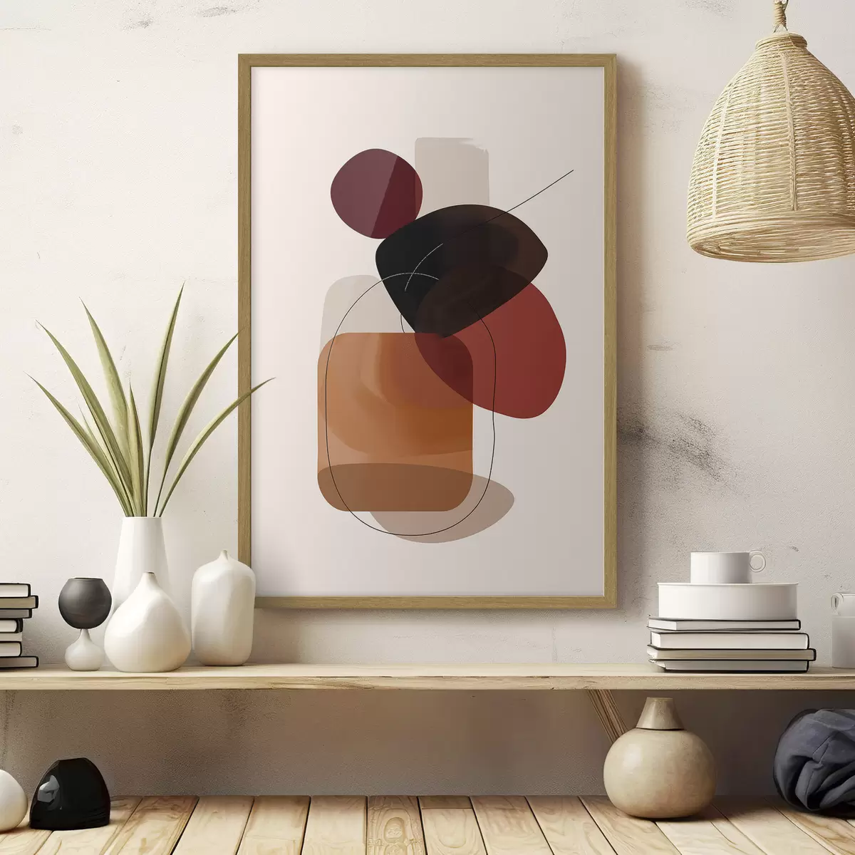 Poster Composición en paleta vino y marrón f44758