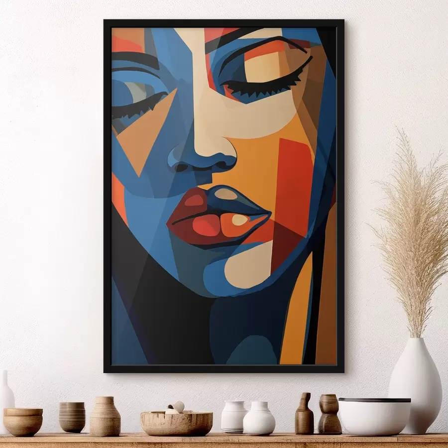 murales de pared Retrato en estilo pop art con acentos gráficos f44759