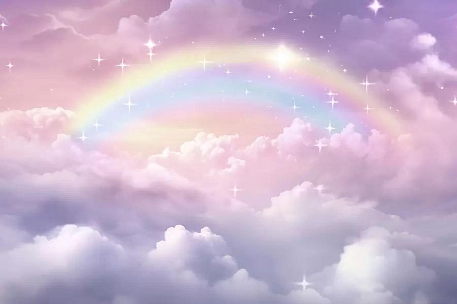 murales de pared Arco iris en las nubes w04146